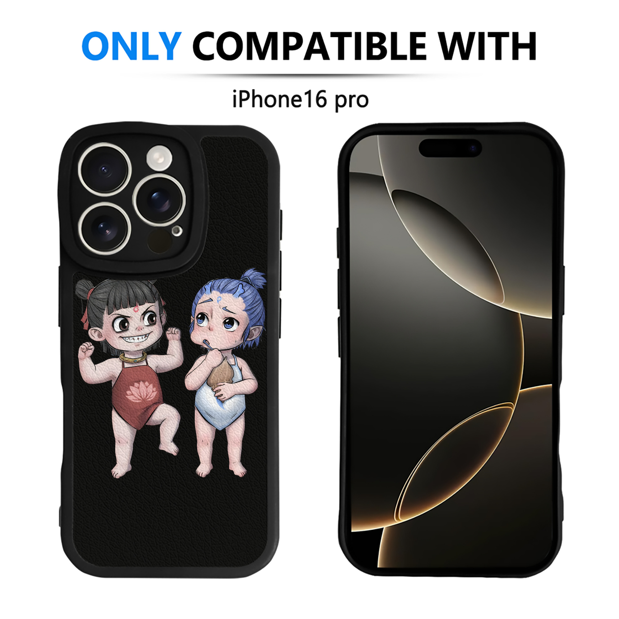 （画像用） Ne Zha 2 ナタ 魔童の大暴れ 【iPhone 16シリーズ対応】シリコンスマホケース（レザー調） 材質：シリコン